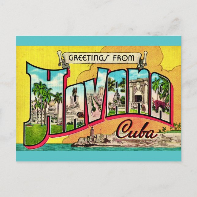 Vintage Havana Cuba Postcard (Front)