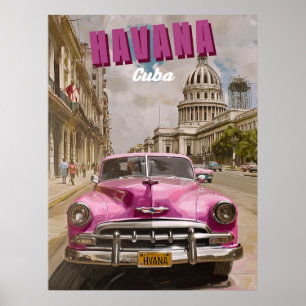Vintage Havana Vibes: National capitol Poster