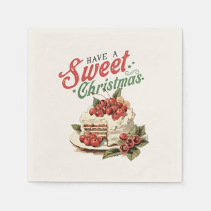 Vintage “Have a Sweet Christmas” Holiday Napkins