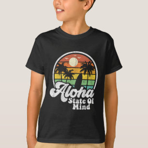 Vintage Hawaii Aloha State Hawaiian Beach Surfing  T-Shirt