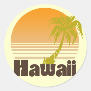 Vintage Hawaii Classic Round Sticker
