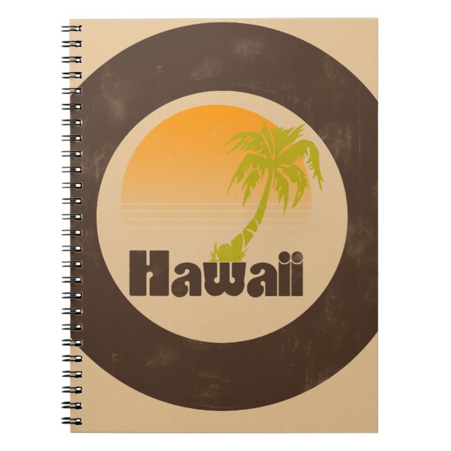 Vintage Hawaii Logo Spiral Notebook (Front)