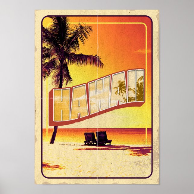 Vintage Hawaii - Retro Travel Poster (Front)