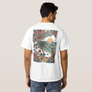Vintage Hawaii Sunset & Palm Trees T-Shirt