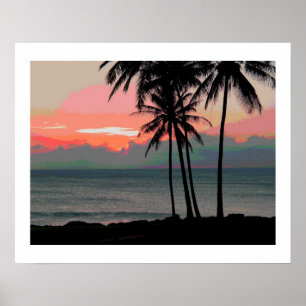 Vintage Hawaii sunset Posters