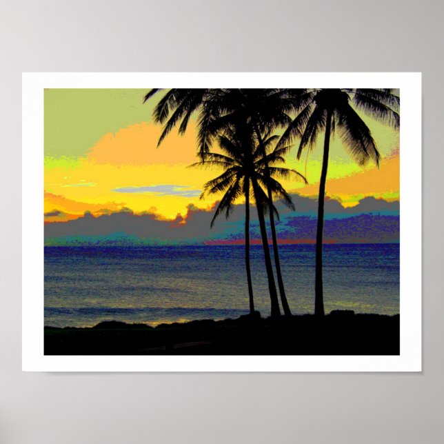 Vintage Hawaii sunset Posters (Front)