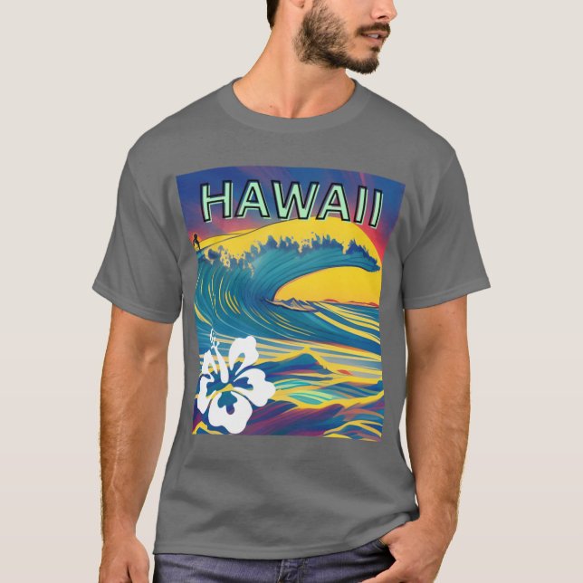 VINTAGE HAWAII SURFING LABEL 5 T-Shirt (Front)