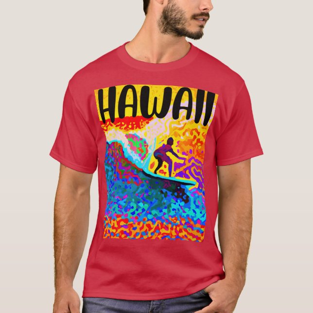 VINTAGE HAWAII SURFING LABEL 7 T-Shirt (Front)
