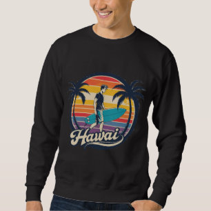 Vintage Hawaii Surfing Retro Sunset Aesthetic Sweatshirt