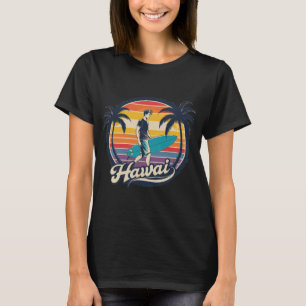Vintage Hawaii Surfing Retro Sunset Aesthetic  T-Shirt