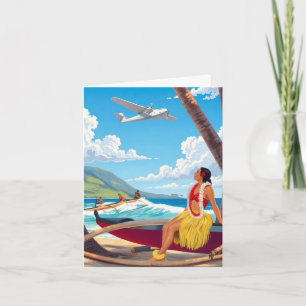 Vintage Hawaii Travel Holiday Card