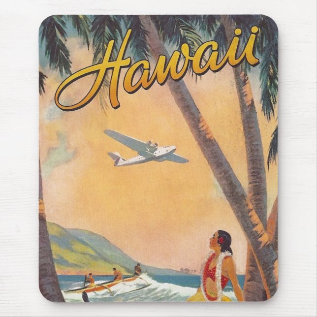 Vintage Hawaii Travel Mouse Pad (Front)
