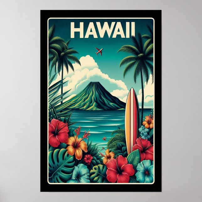 Vintage Hawaii Travel Poster (Front)