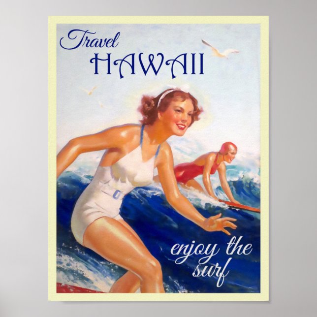 Vintage Hawaii Travel Poster (Front)