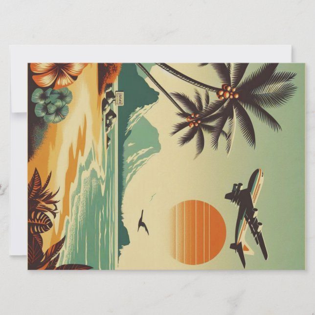 Vintage Hawaii/Tropical  Holiday Card (Front)