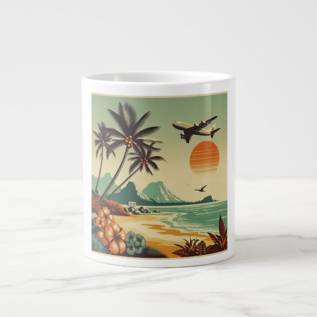 Vintage Hawaii/Tropical  Large Coffee Mug (Front)