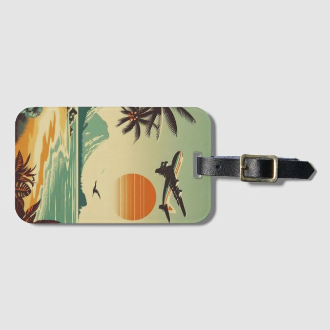 Vintage Hawaii/Tropical  Luggage Tag (Front Horizontal)