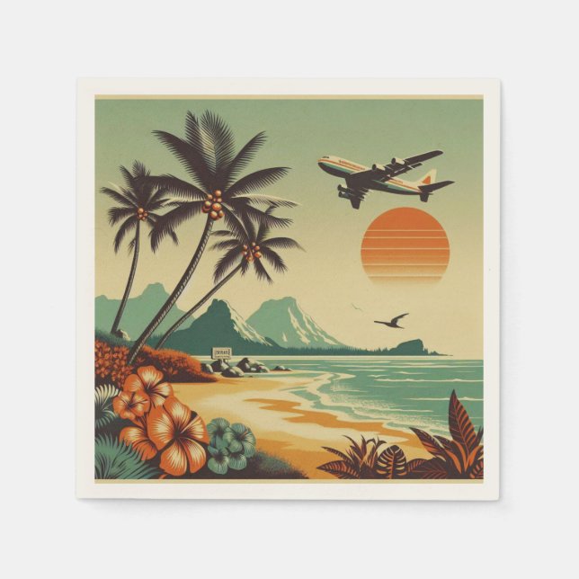 Vintage Hawaii/Tropical  Napkin (Front)
