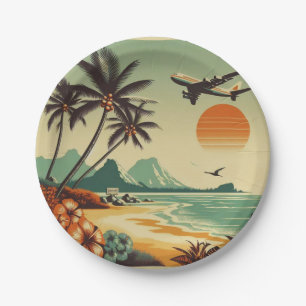 Vintage Hawaii/Tropical  Paper Plate