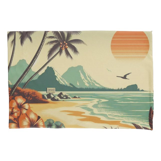 Vintage Hawaii/Tropical  Pillowcase (Front)