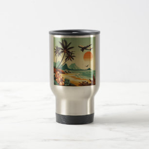 Vintage Hawaii/Tropical Travel Mug