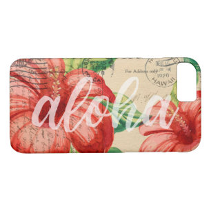 Vintage Hawaiian Hibiscus Postcard Case-Mate iPhone Case