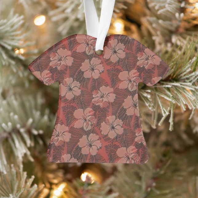 Vintage Hawaiian Hibiscus red Ornament (Tree)