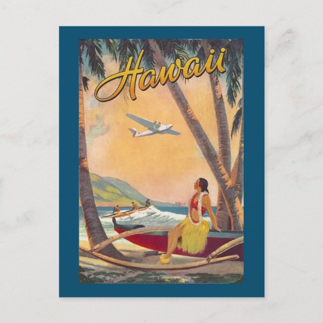 Vintage Hawaiian Islands Travel Aloha Pacific Postcard (Front)