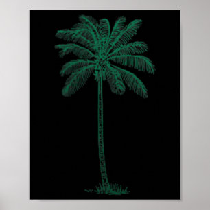 Vintage Hawaiian Palm Tree Beach Tropical Island P Poster