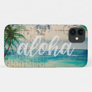 Vintage Hawaiian Palm Trees Postcard Case-Mate iPhone Case