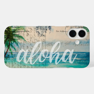 Vintage Hawaiian Palm Trees Postcard  iPhone 16 Plus Case
