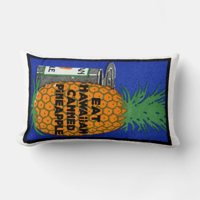 Vintage Hawaiian Pineapple Lumbar Cushion (Front)