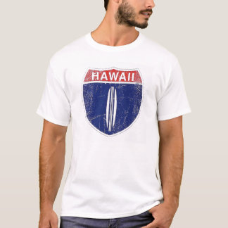 Vintage Hawaiian Surfing Road Sign Tee Shirt