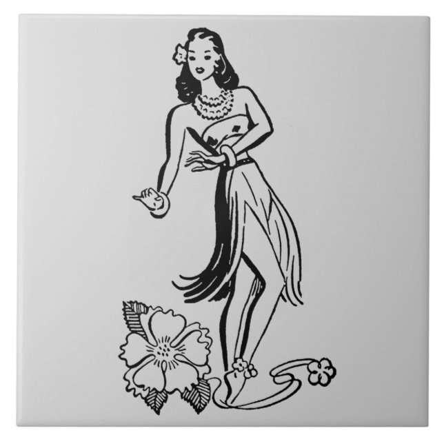 Vintage Hawaiian Tiles - Hula Dancer (Front)