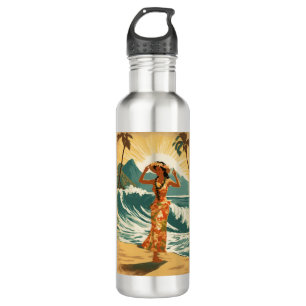 Vintage Hawaiian Travel Honolulu Mid-Pacific  710 Ml Water Bottle
