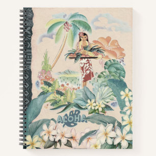 Vintage Hawaiian Travel Poster Planner Notebook