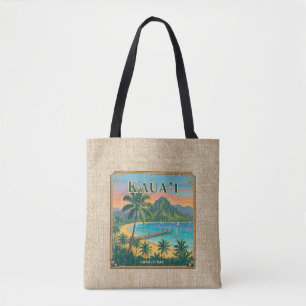 Vintage Hawaiian Travel Posters -Kauai Reversible  Tote Bag