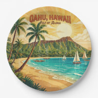 Vintage Hawaiian Travel Posters - Oahu