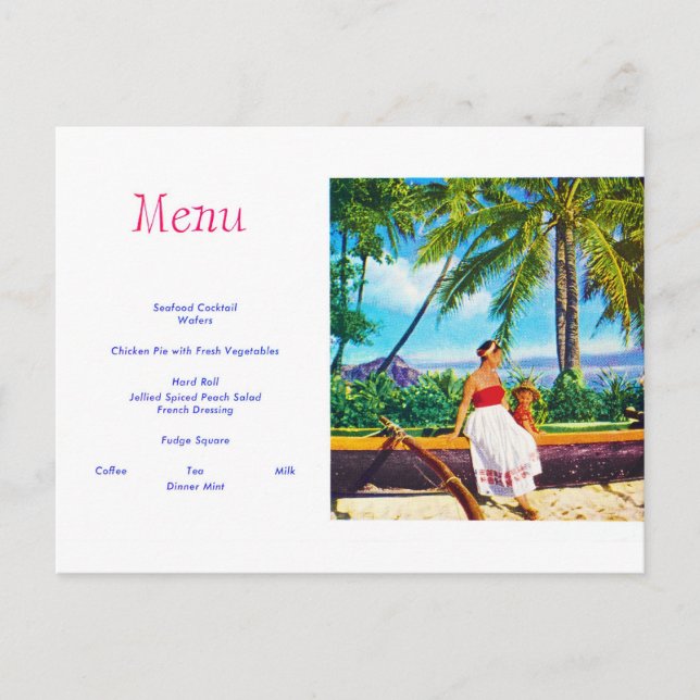 Vintage Hawaiian Vacation Postcard (Front)