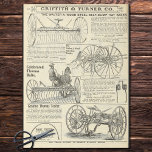 Vintage Hay Farm Equipment Newspaper Ad Decoupage Tissue Paper<br><div class="desc">Enjoy this vintage hay farm equipment newspaper advertisement from the 1900s for your diy craft supplies and decoupaging.</div>