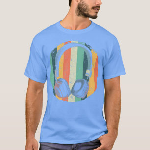 Vintage Headphone Art Men Women Boy Girl DJ Music T-Shirt