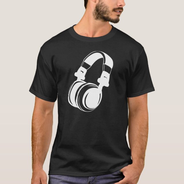 Vintage Headphone T-Shirt (Dark) (Front)
