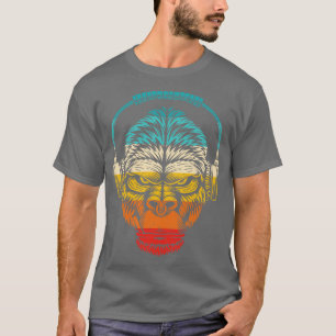 Vintage Headphones Monkey T-Shirt