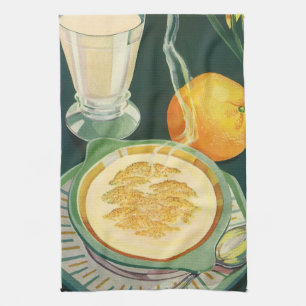 Vintage Health Foods, Beverages, Healthy Breakfast Tea Towel