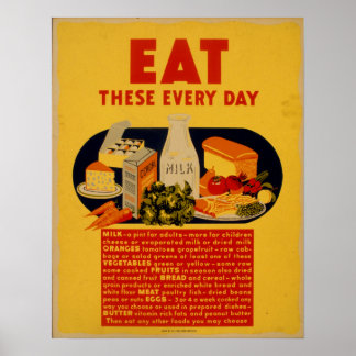 Vintage Healthy Eating Advertisement  Poster