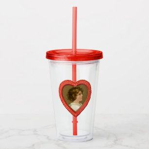 Vintage Heart Acrylic Tumbler