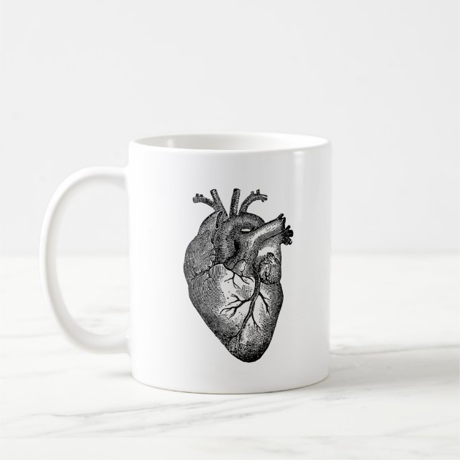 Vintage Heart Anatomy Coffee Mug (Left)