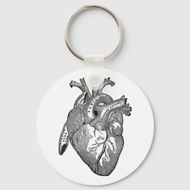 vintage heart anatomy key ring (Front)