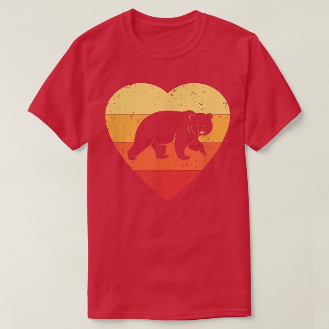 Vintage Heart Bear  Bear Lover  T-Shirt (Design Front)