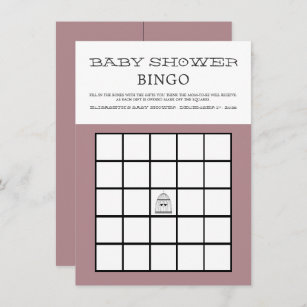 Vintage Heart Birdcage Baby Shower Bingo Invitation